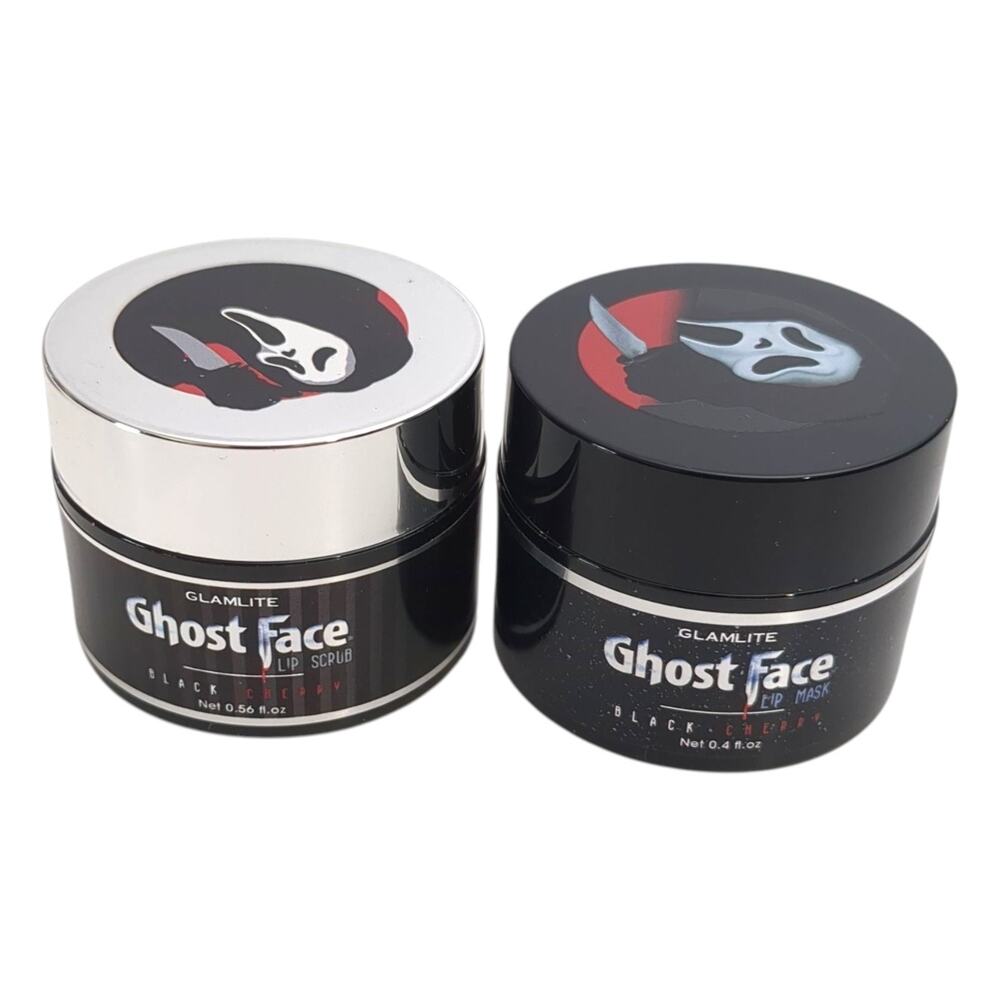 Glamlite X Ghost Face Black Cherry Lip Duo New Lip Scrub & Mask